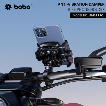 BOBO BM14 PRO Quick Release with Vibration Controller Waterproof Bike Motorcycle Scooter Mobile Phone Holder Mount,for Maps and GPS Navigation
