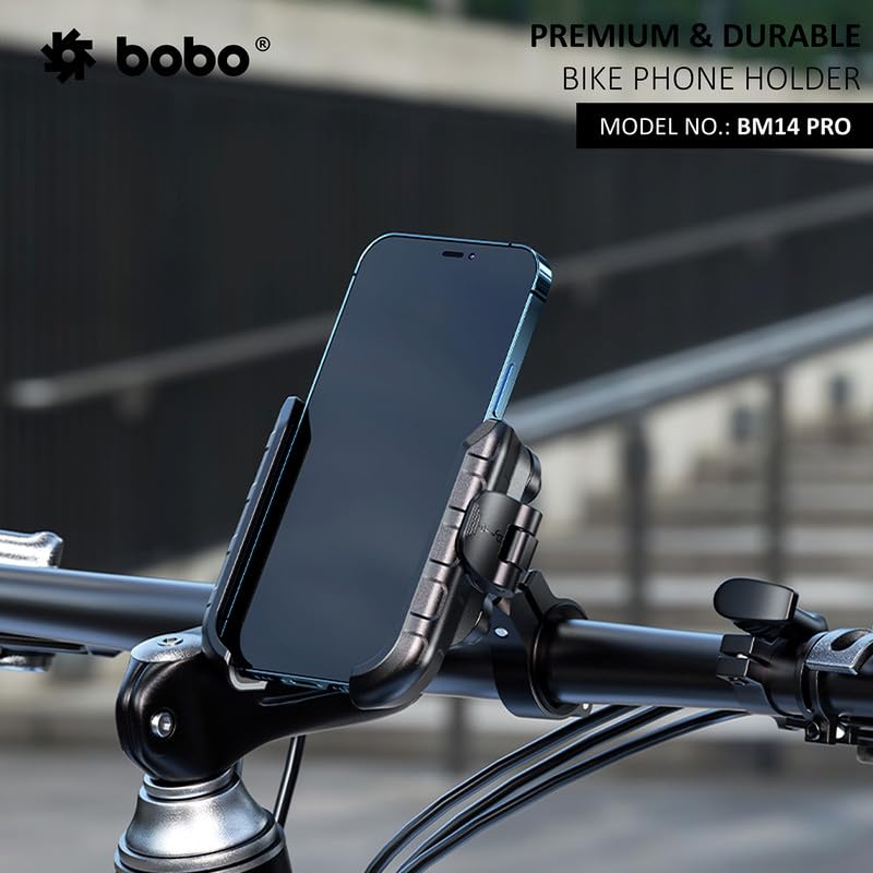 BOBO BM14 PRO Quick Release with Vibration Controller Waterproof Bike Motorcycle Scooter Mobile Phone Holder Mount,for Maps and GPS Navigation
