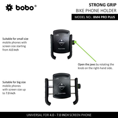 BOBO BM4 PRO PLUS  Bike Phone Holder with PRO PLUS Vibration Damper Motorcycle Mobile Mount