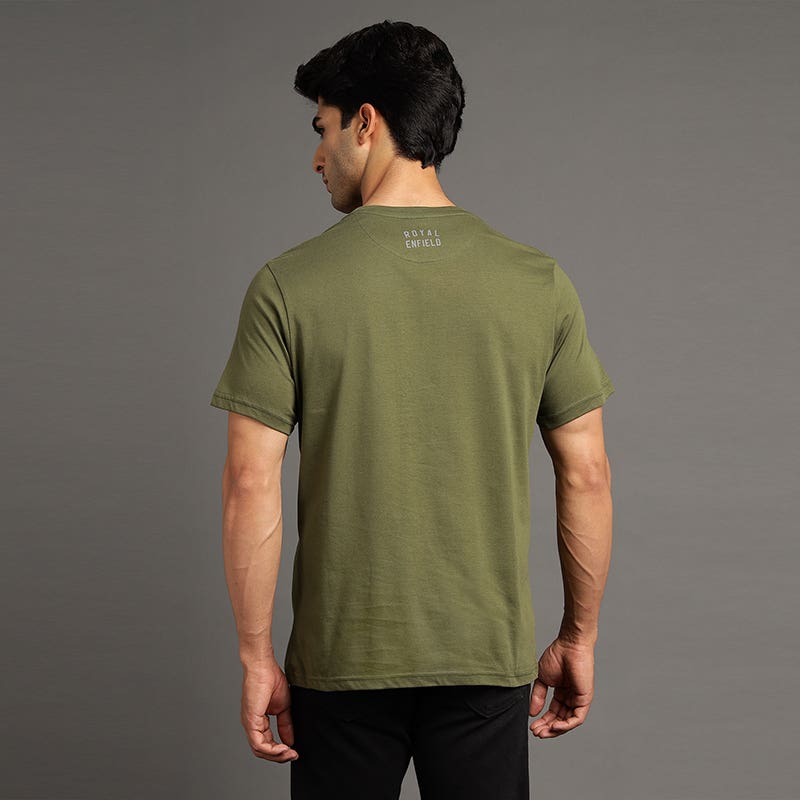ROYAL ENFIELD BULLET KI TEZI KAR DELA CRAZY TSHIRT OLIVE