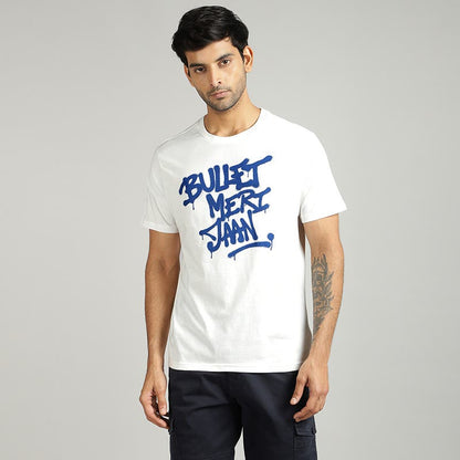ROYAL ENFIELD BULLET MERI JAAN GRAFFITI T SHIRT WHITE