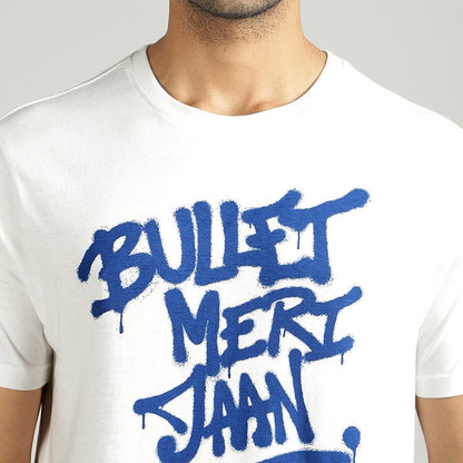 ROYAL ENFIELD BULLET MERI JAAN GRAFFITI T SHIRT WHITE