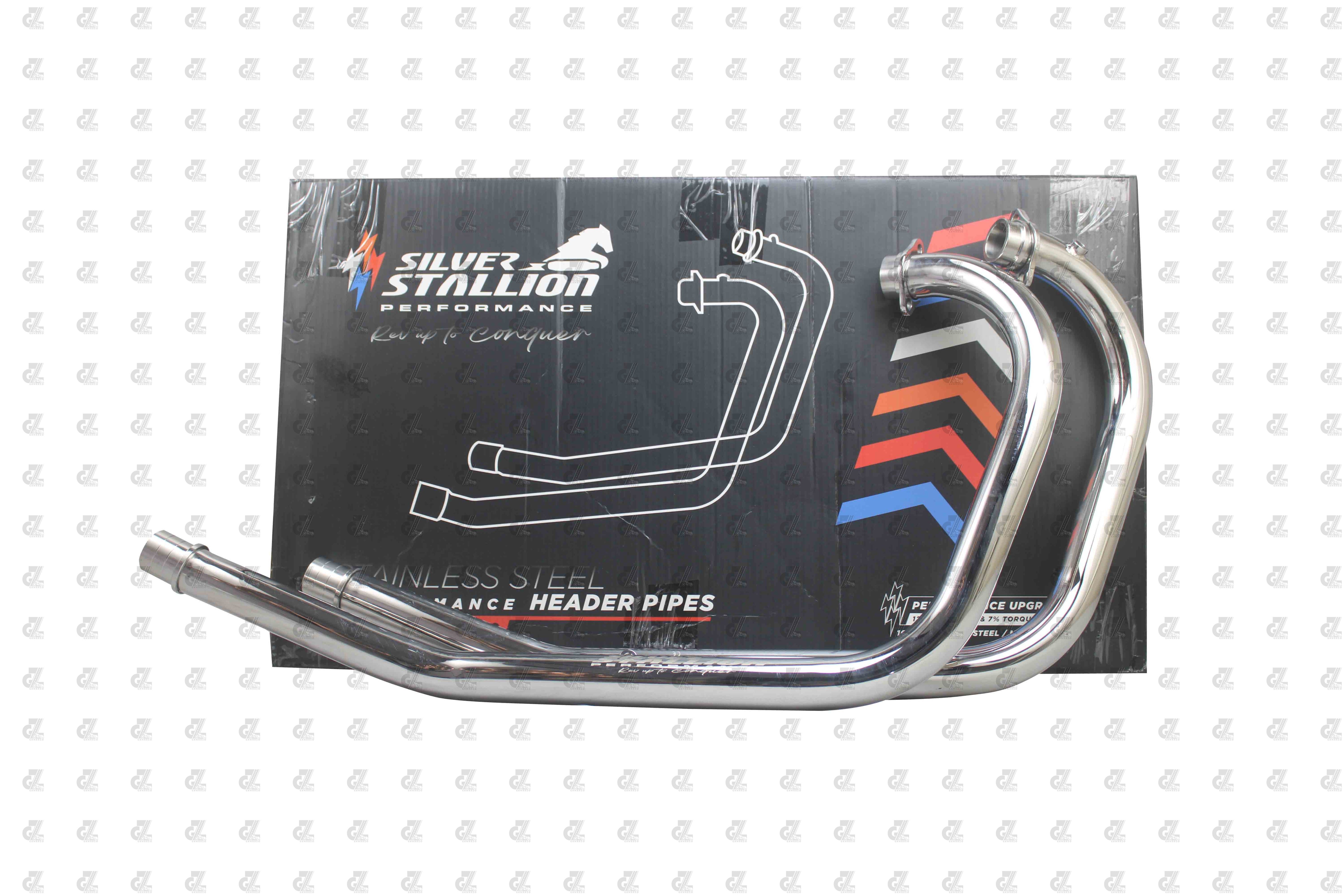 SILVER STALLION PERFORMANCE BEND PIPES SILVER FOR ROYAL ENFIELD INTERCEPTOR / GT 650