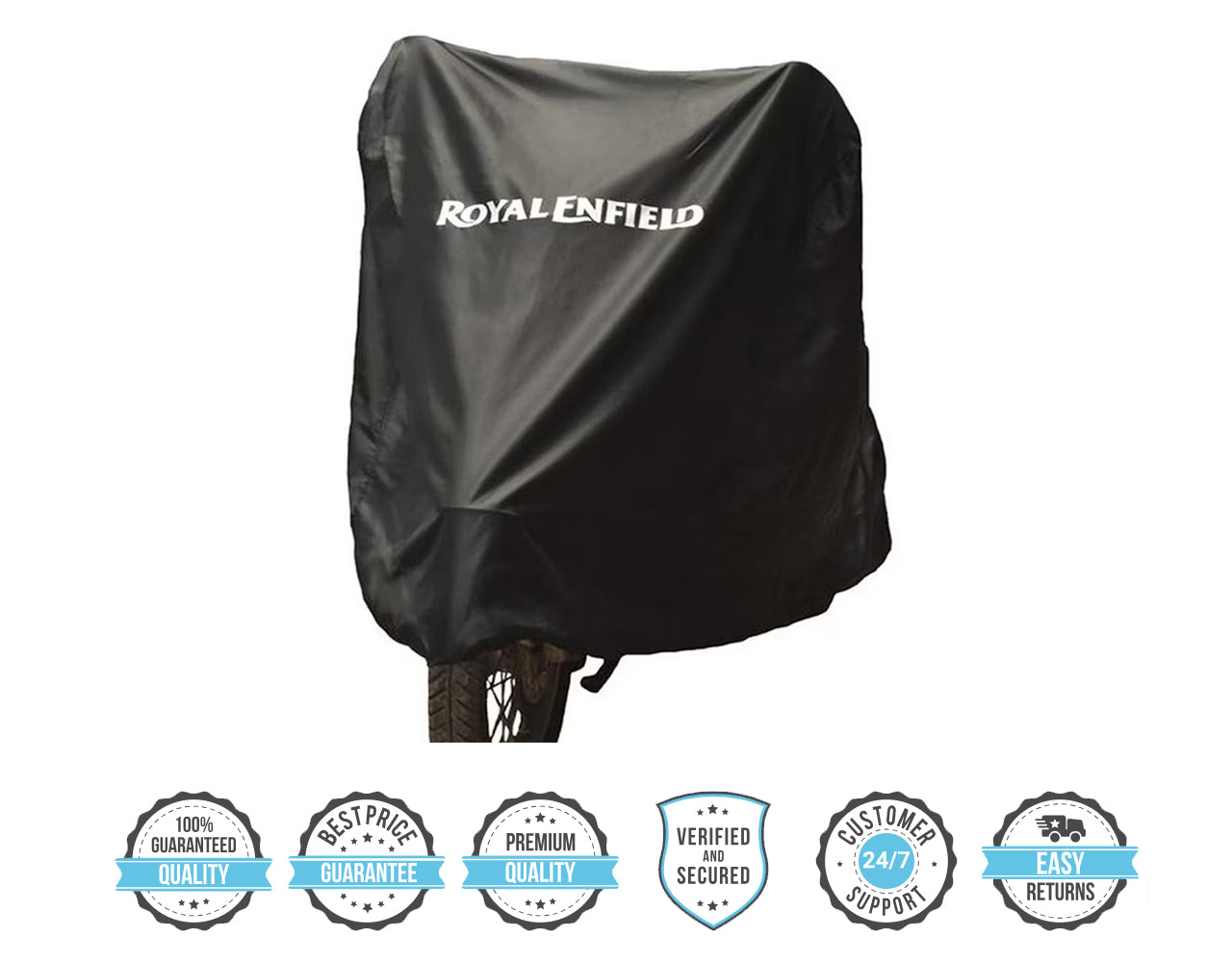Royal Enfield Black Water Resistant Bike Cover For All RE Motorcycle