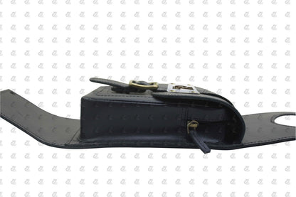 Black Leather Tank Strap Bag for Royal Enfield Classic Reborn 350