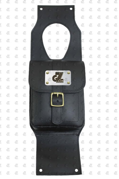 Black Leather Tank Strap Bag for Royal Enfield Classic Reborn 350