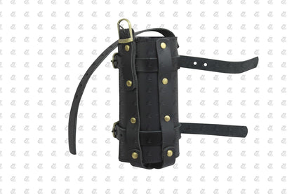 Black Leather Water Bottle Holder for Universal Motorcycle
