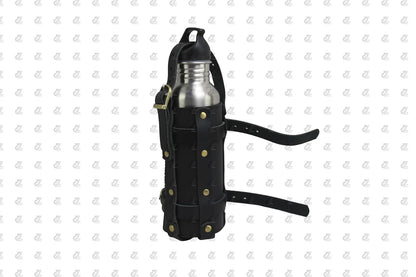 Black Leather Water Bottle Holder for Universal Motorcycle