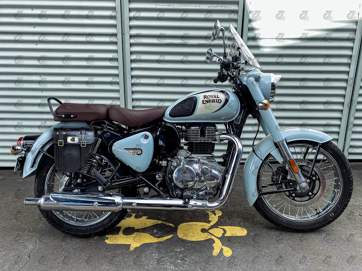 Leather Side Bag Black for Royal Enfield Old Classic & Bullet 350/500