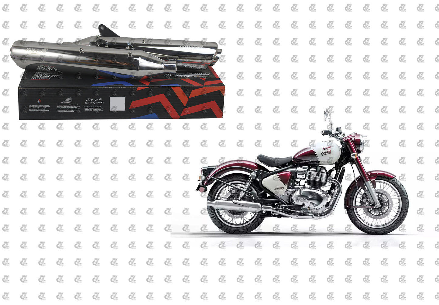Silver Stallion Performance Silencer Exhaust Silver For Royal Enfield Classic 650