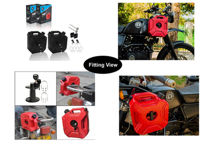 Universal 5 Liter Fuel Jerry Can 1 Pair Black For Universal Motorcycle Fuel Container Heavy Duty construction for Petrol/diesel/kerosene Storage