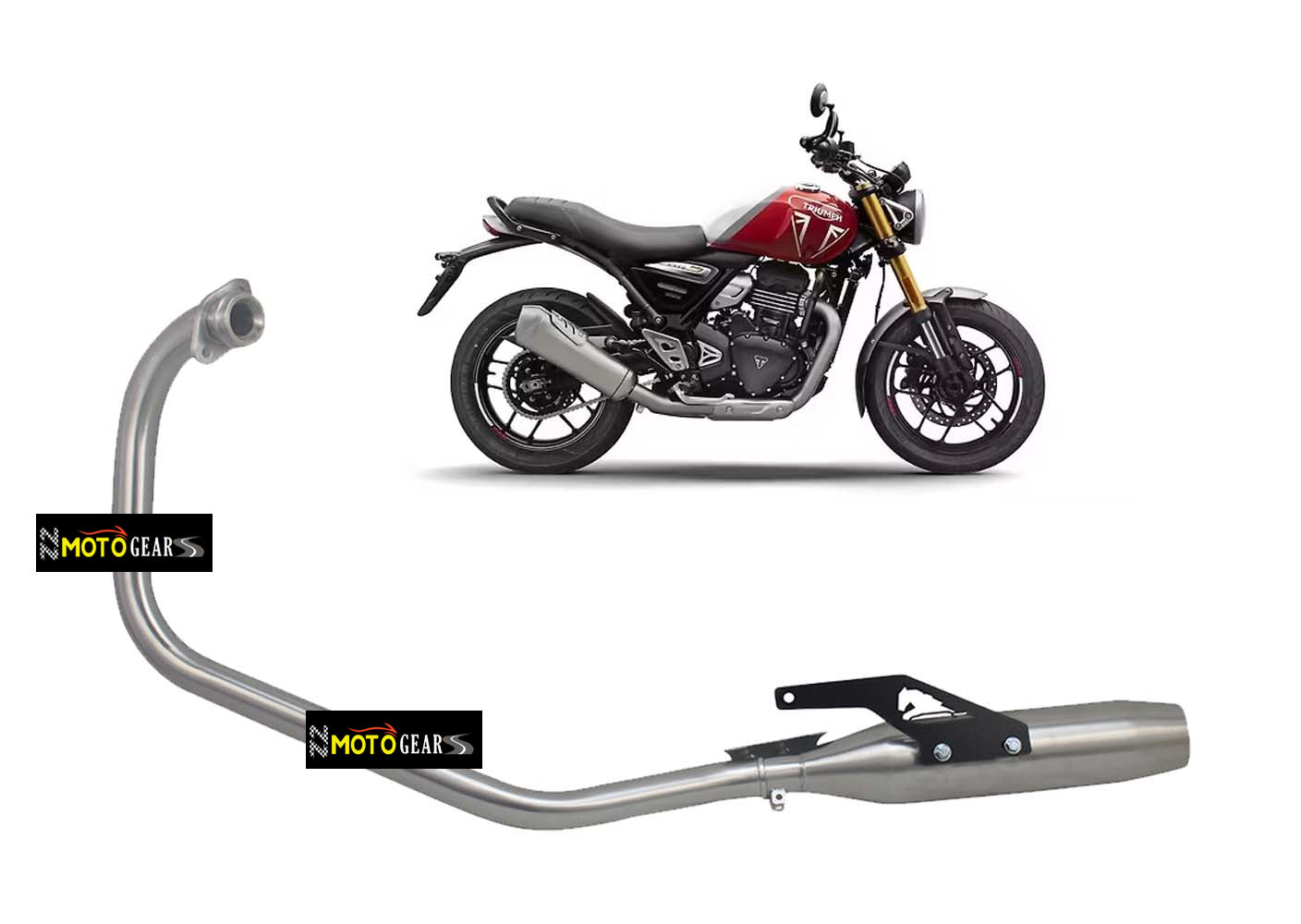 Silver Stallion Performance Blaze Full System Silver Brushed For Triumph speed & Scrambler 400x