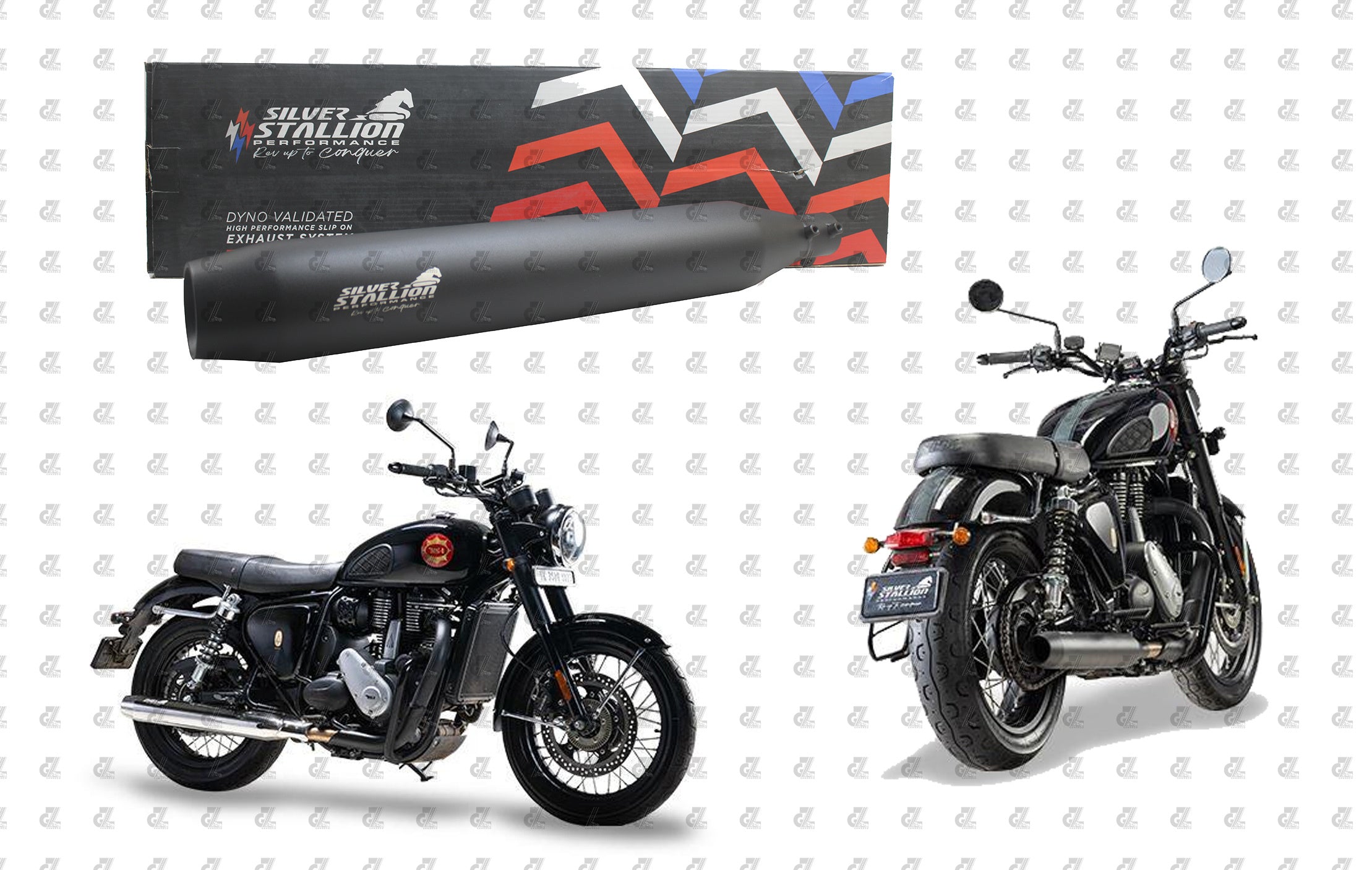 Silver Stallion Performance Ranger Black Exhaust Silencer For BSA Goldstar 650