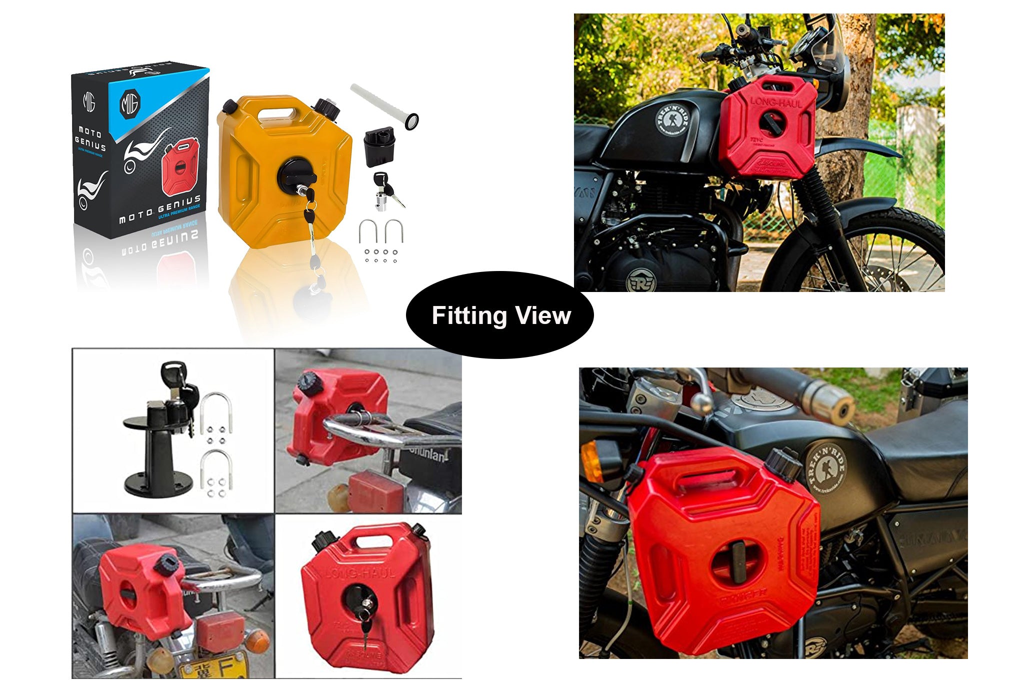 Universal 5 Liter Fuel Jerry Can With Clamp and Cap For Universal Motorcycle Fuel Container Heavy Duty construction for Petrol/diesel/kerosene Storage