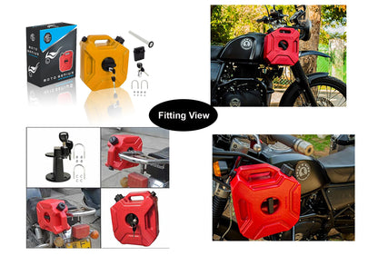 Universal 5 Liter Fuel Jerry Can With Clamp and Cap For Universal Motorcycle Fuel Container Heavy Duty construction for Petrol/diesel/kerosene Storage