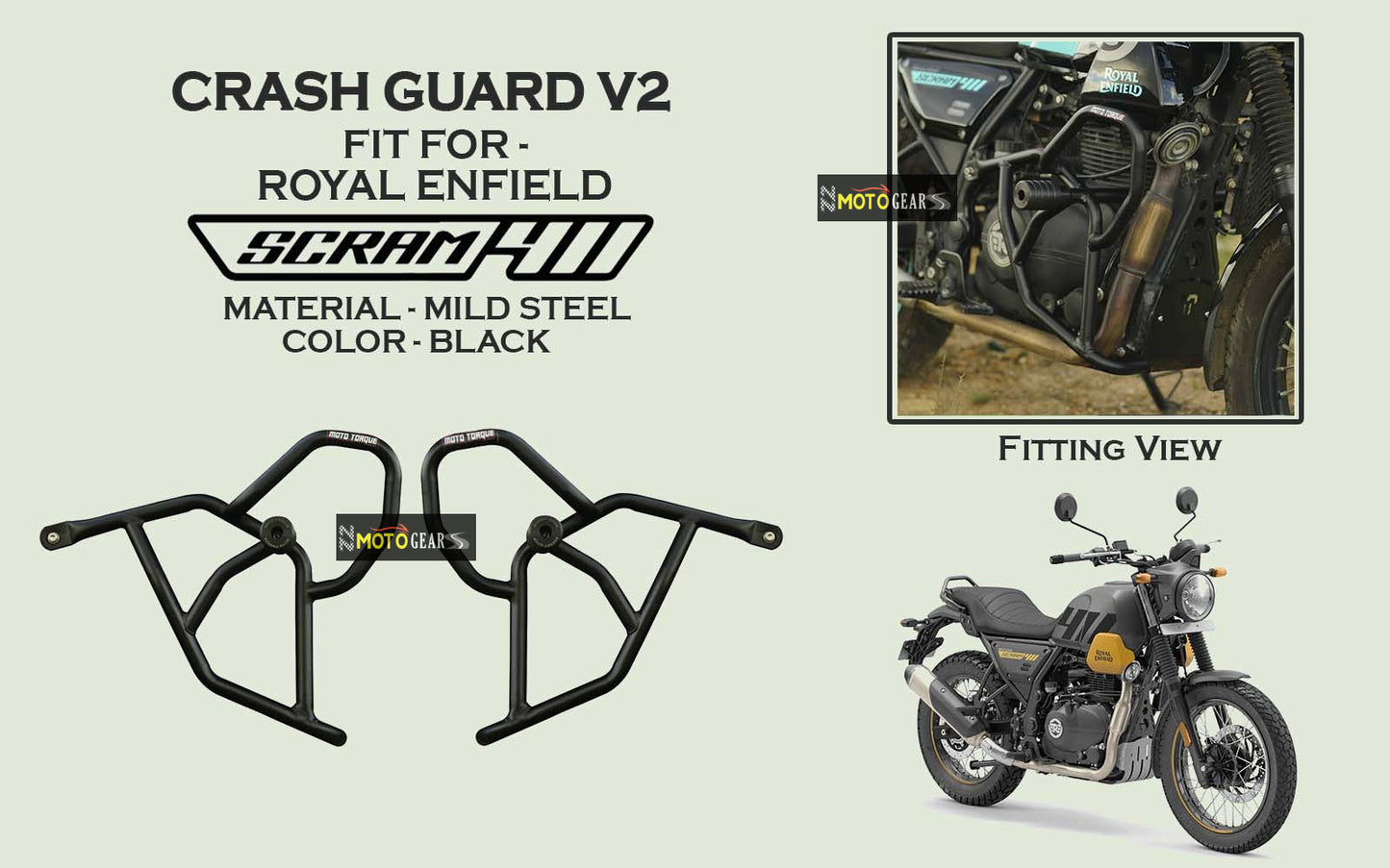 MOTO TORQUE CRASH GUARD v2.0 FOR Royal Enfield Scram 411/440