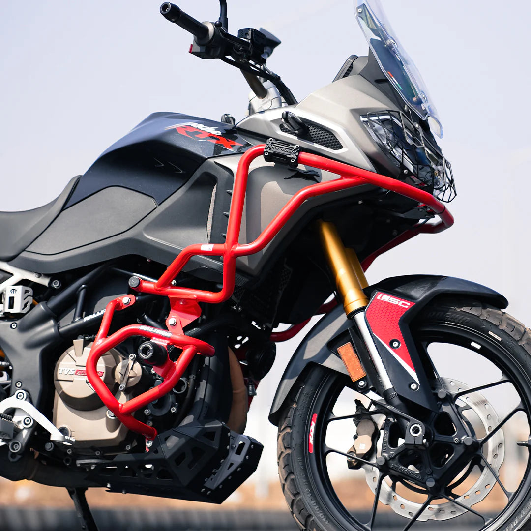 MOTO TORQUE CRASH GUARD(RED) FOR TVS APACHE RTX 300