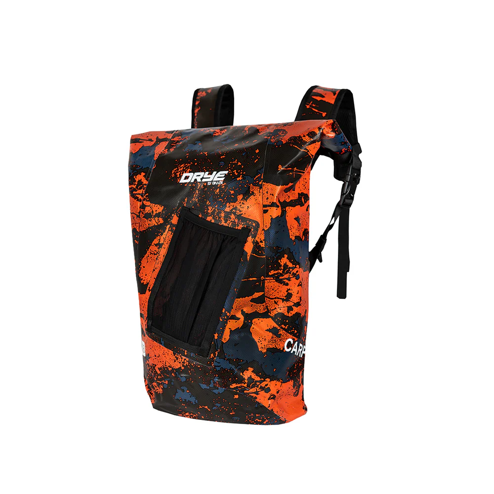 OKAMI Carp Waterproof Roll Top Laptop Backpack (Red Camo)
