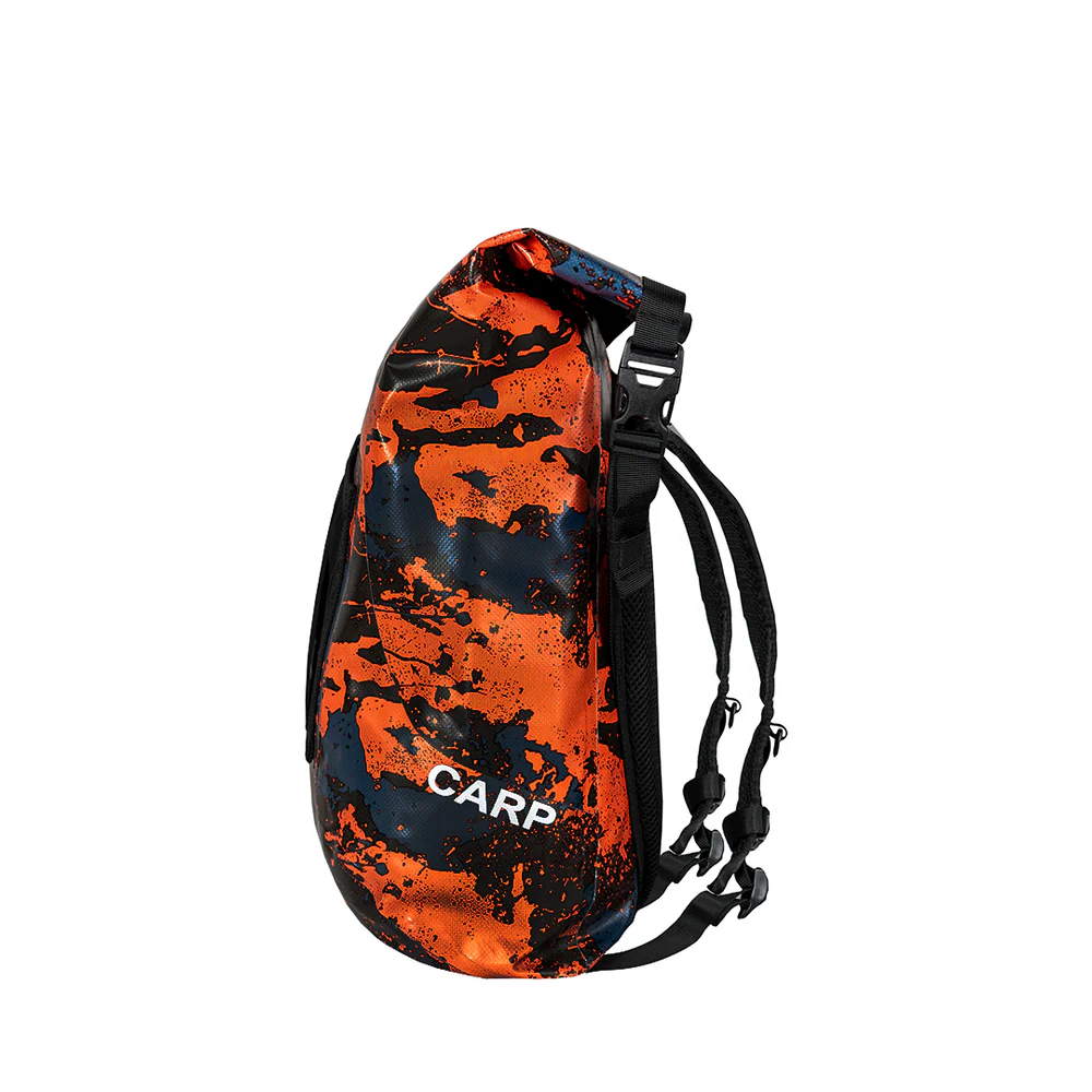 OKAMI Carp Waterproof Roll Top Laptop Backpack (Red Camo)