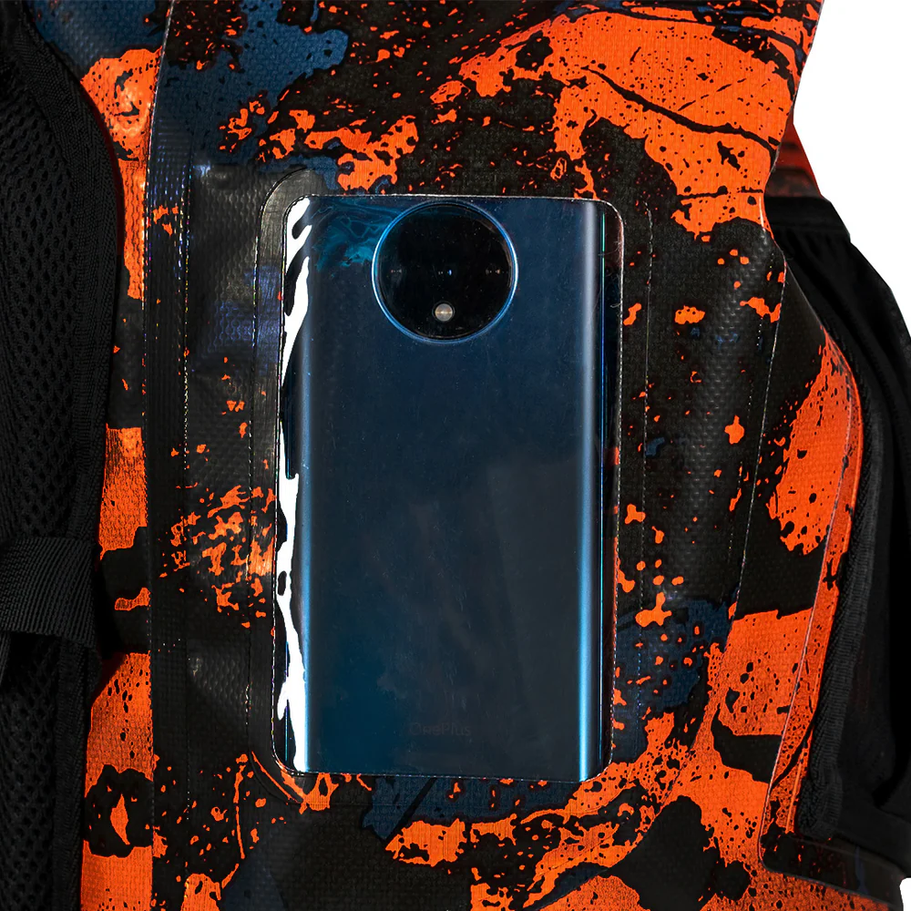 OKAMI Carp Waterproof Roll Top Laptop Backpack (Red Camo)
