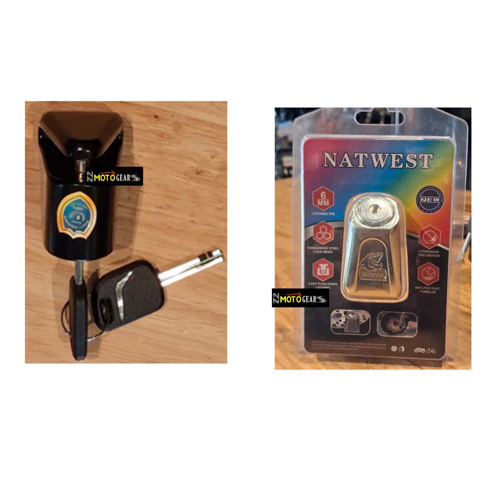 Disc Lock Stainless Steel Heavy Duty Painted Finish Disc Brake Anti Theft 6mm Pin Wheel Locking Security Lock Black for Bike and Motorcycle