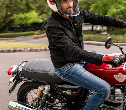 Royal Enfield Black Deluxe Touring Dual Seat for Interceptor 650