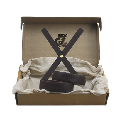Dark Brown Leather Sticker Head Lamp X & Handgrip Straps Pair Fit For All Royal Enfield Motercycle