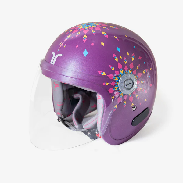 Dreamcatcher Deep Purple Jet Women Half Face Helmet