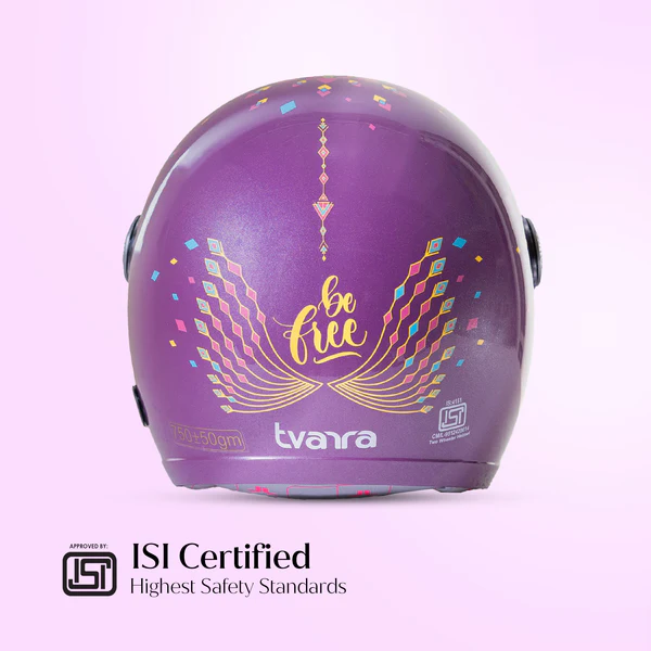 Dreamcatcher Deep Purple Jet Women Half Face Helmet