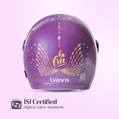 Dreamcatcher Deep Purple Jet Women Half Face Helmet