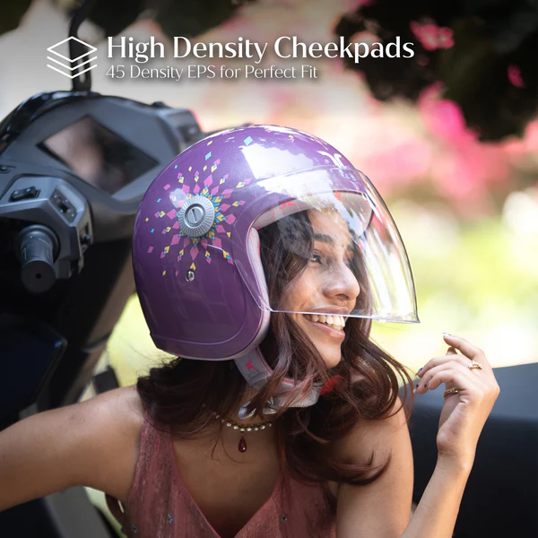 Dreamcatcher Deep Purple Jet Women Half Face Helmet
