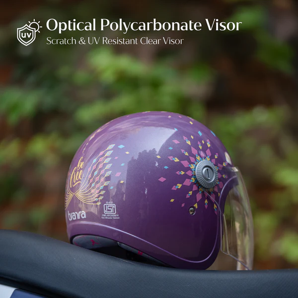 Dreamcatcher Deep Purple Jet Women Half Face Helmet