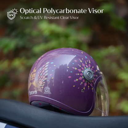 Dreamcatcher Deep Purple Jet Women Half Face Helmet