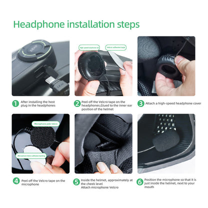 EJEAS Q8 Motorcycle Helmet Mesh Intercom, 6 Riders Group Talking at The Same Time