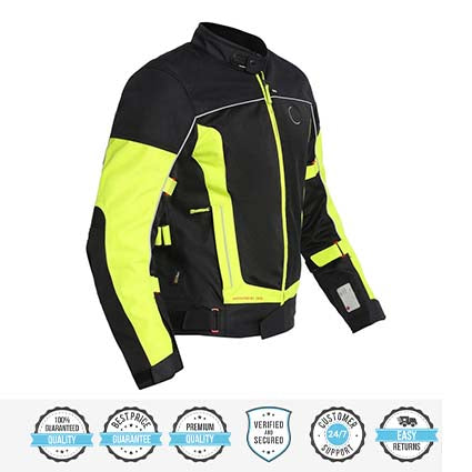 ROYAL ENFIELD EXPLORER V4 PRO RIDING JACKET NEON GREEN