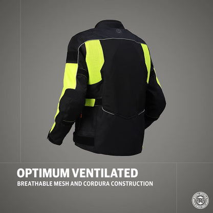 ROYAL ENFIELD EXPLORER V4 PRO RIDING JACKET NEON GREEN