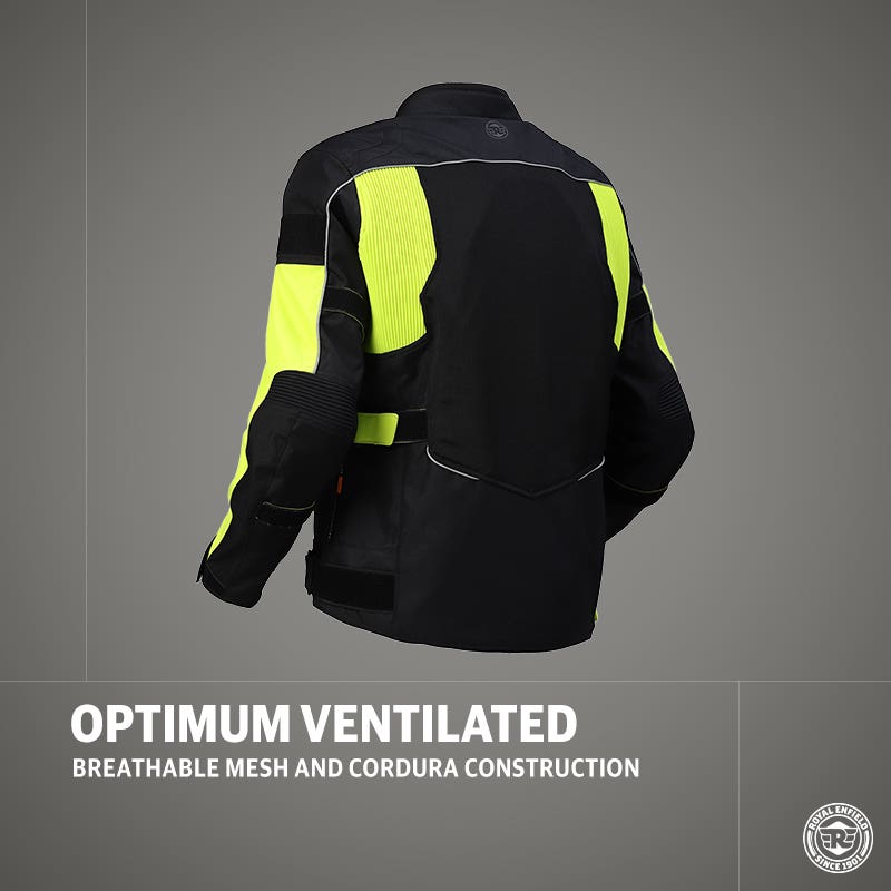 ROYAL ENFIELD EXPLORER V4 PRO RIDING JACKET NEON GREEN