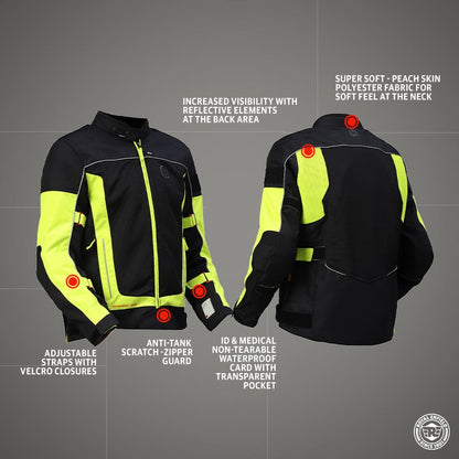 ROYAL ENFIELD EXPLORER V4 PRO RIDING JACKET NEON GREEN