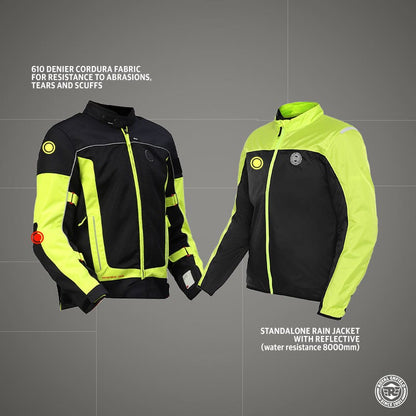 ROYAL ENFIELD EXPLORER V4 PRO RIDING JACKET NEON GREEN
