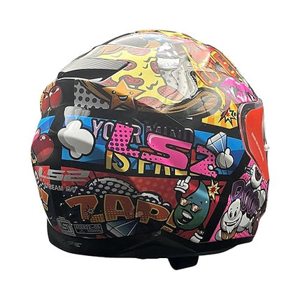 LS2 FF320 STREAM EVO COMICS BLACK HELMET (D-RING)