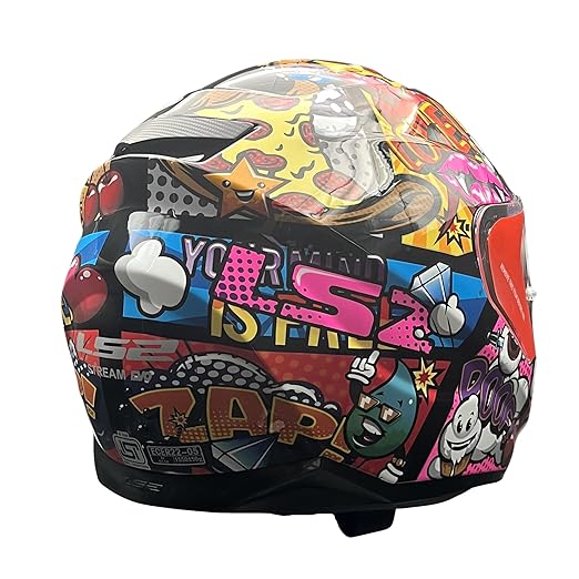 LS2 FF320 STREAM EVO COMICS BLACK HELMET (D-RING)