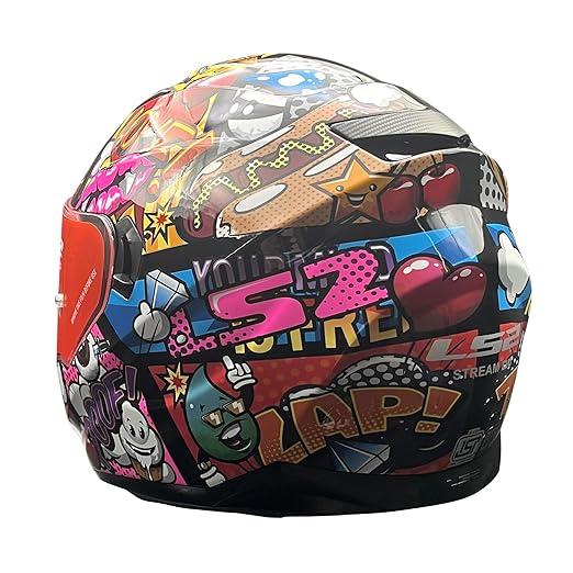 LS2 FF320 STREAM EVO COMICS BLACK HELMET (D-RING)