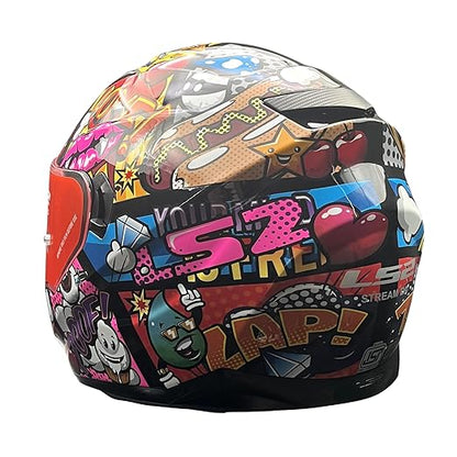 LS2 FF320 STREAM EVO COMICS BLACK HELMET (D-RING)