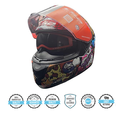 LS2 FF320 STREAM EVO COMICS BLACK HELMET (D-RING)