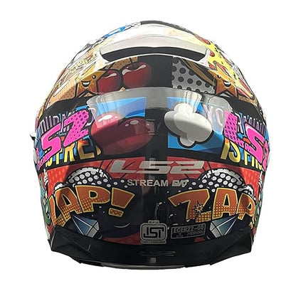 LS2 FF320 STREAM EVO COMICS BLACK HELMET (D-RING)