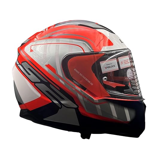 LS2 FF320 STREAM EVO LETAILS GRAY RED HELMET (D-RING)