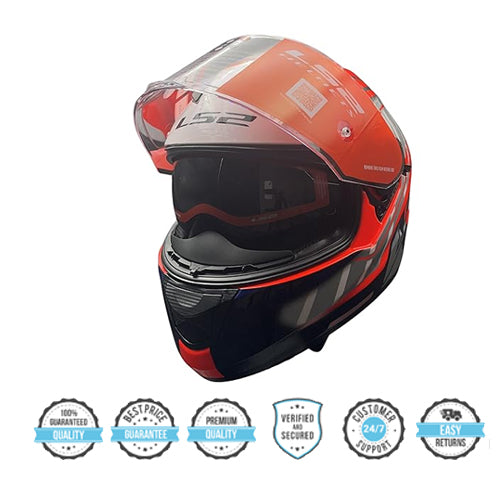 LS2 FF320 STREAM EVO LETAILS GRAY RED HELMET (D-RING)