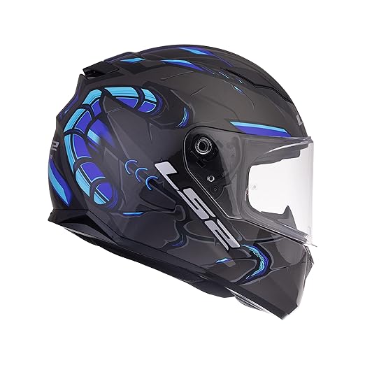 LS2 FF320 STREAM EVO ZUKO BLACK BLUE WITH PINLOCK HELMET