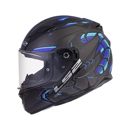 LS2 FF320 STREAM EVO ZUKO BLACK BLUE WITH PINLOCK HELMET