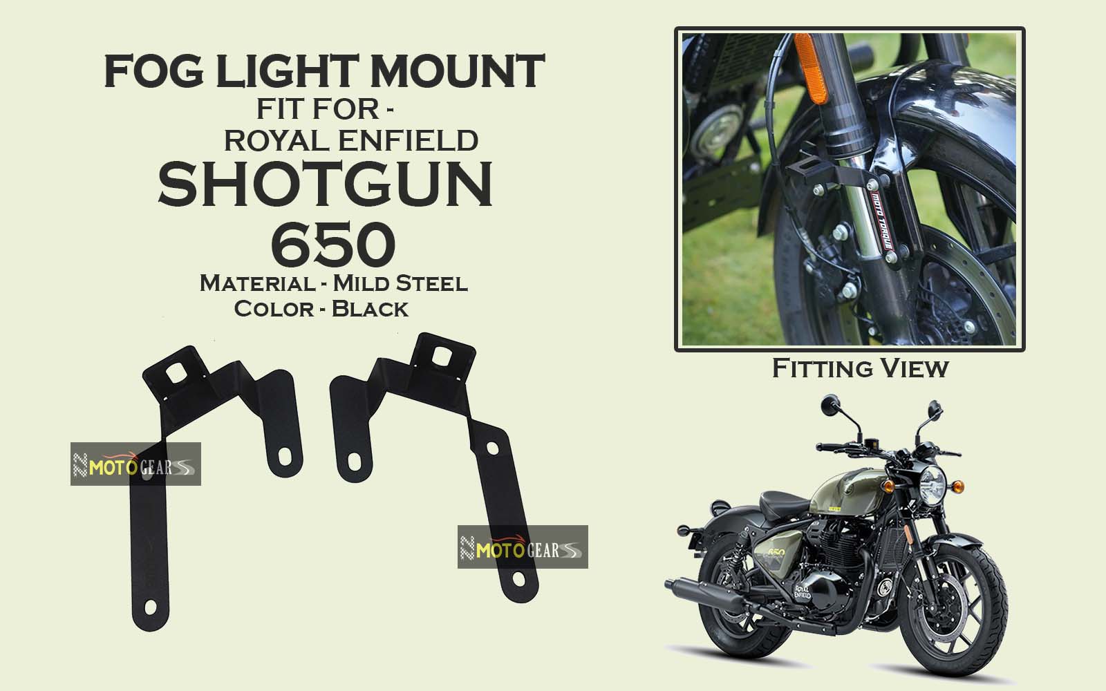 MOTO TORQUE FOG LIGHT MOUNT FOR SHOTGUN 650